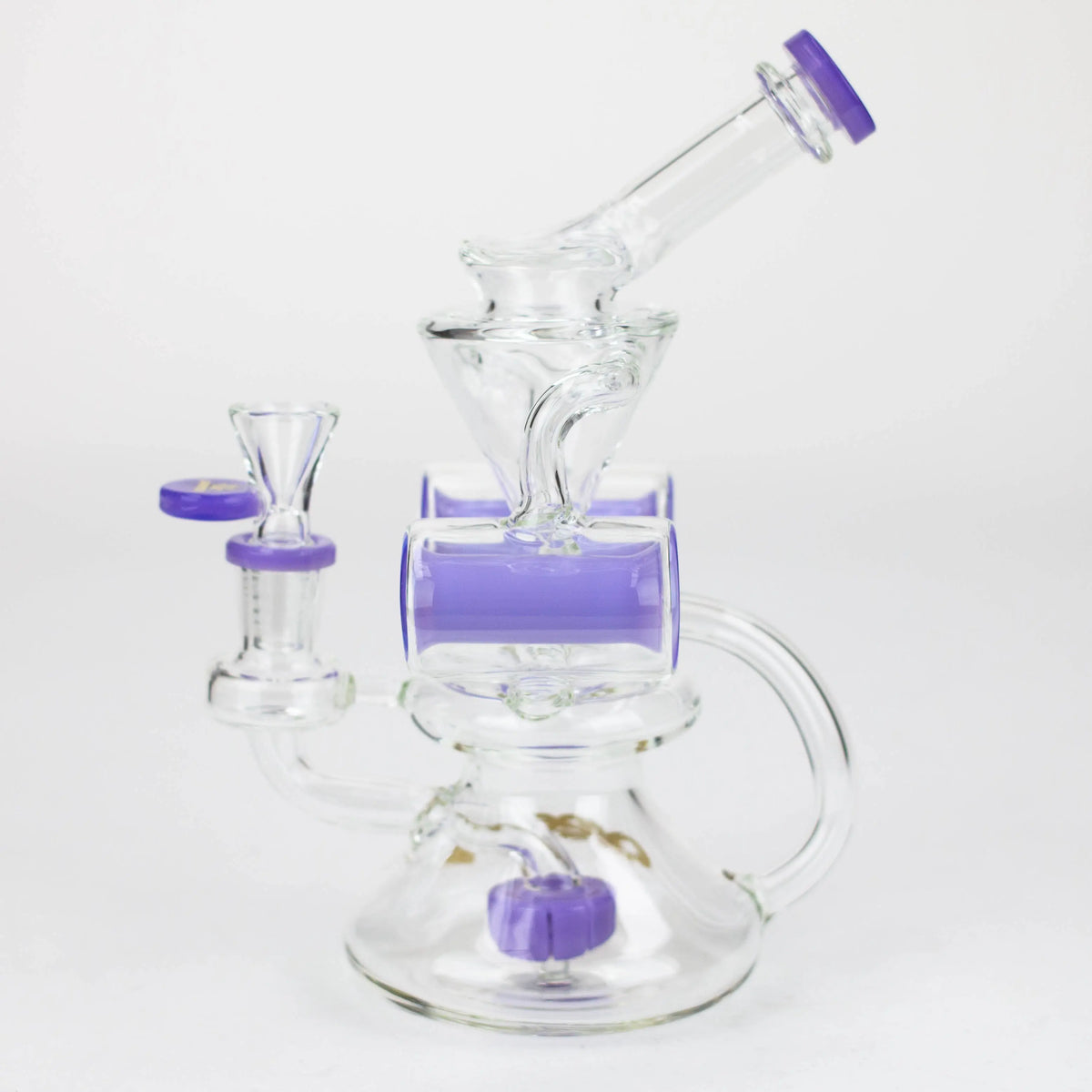 Preemo 8 inch Double Finger Hole Recycler Bong with Drum Percolator