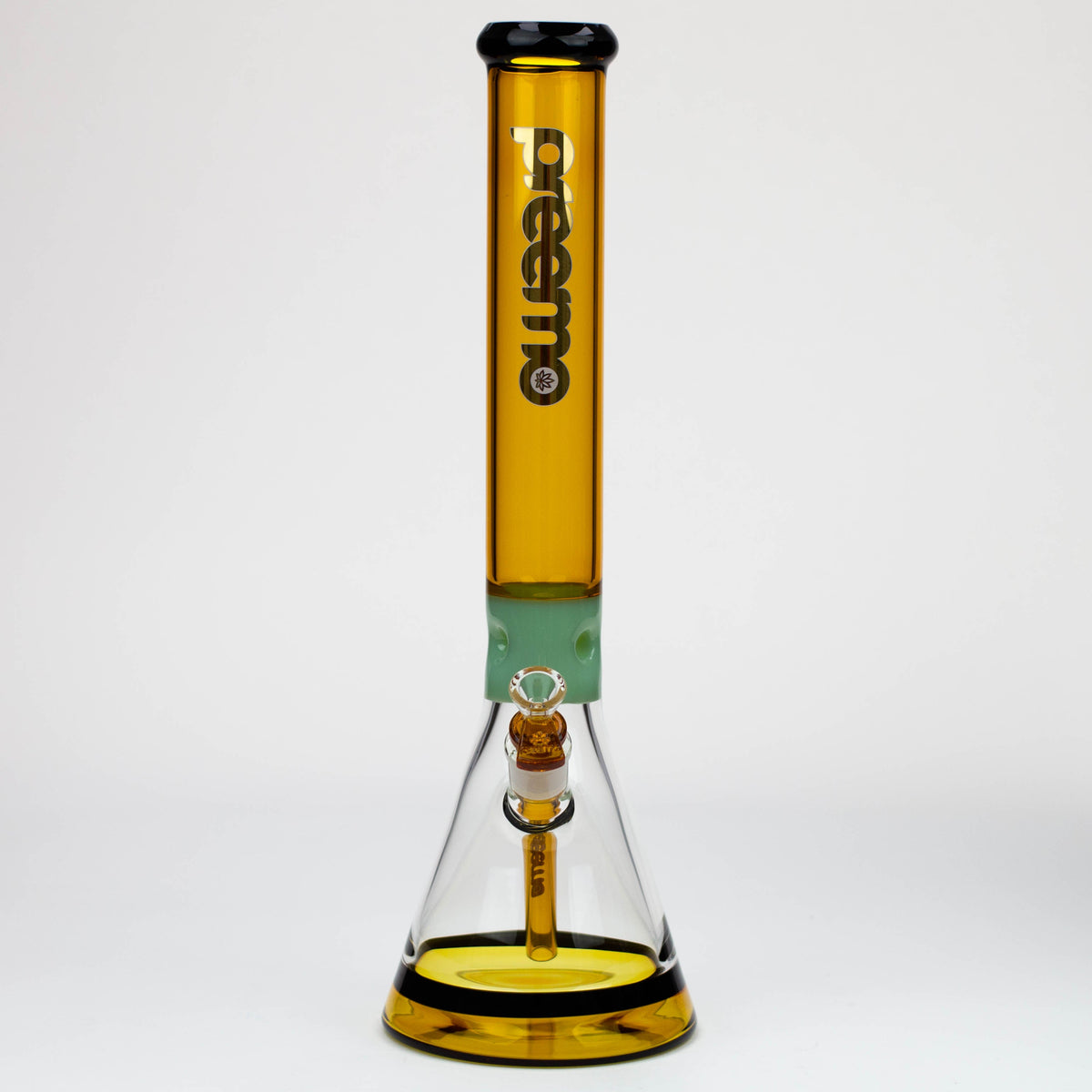 Front View of the Gold preemo 17 inch Jade Ice Beaker Bong