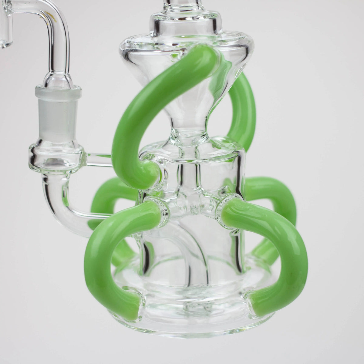 Body of the preemo 8 inch Nuclear 6-Arm Green Recycler Dab Rig