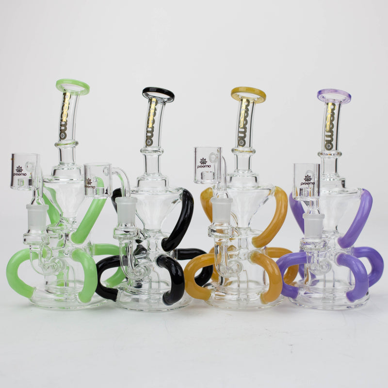 Four preemo 8 inch Nuclear 6-Arm Recycler Dab Rigs