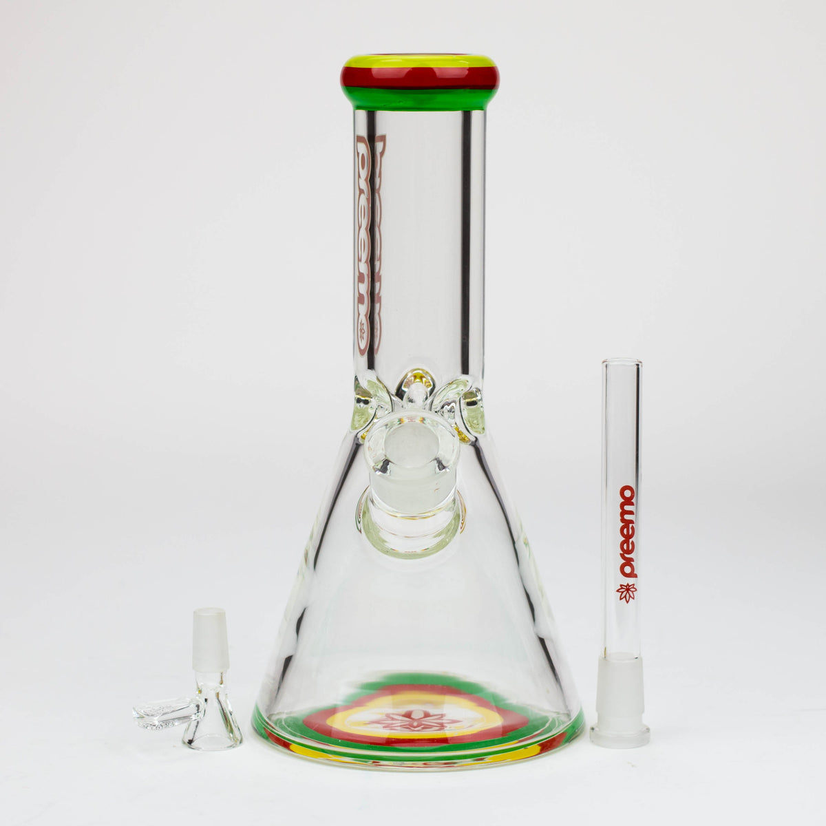 preemo 10 inch triple band beaker bong with bowl piece and downstem