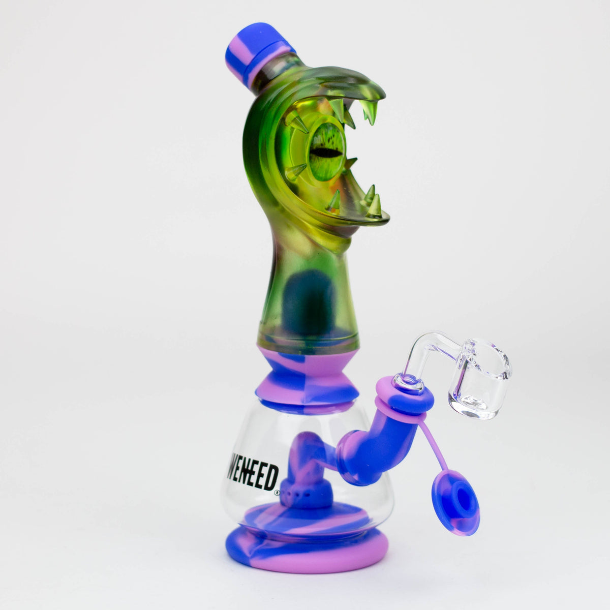 9 Inch Monster Eye Purple Silicone Dab Rig from WENEED