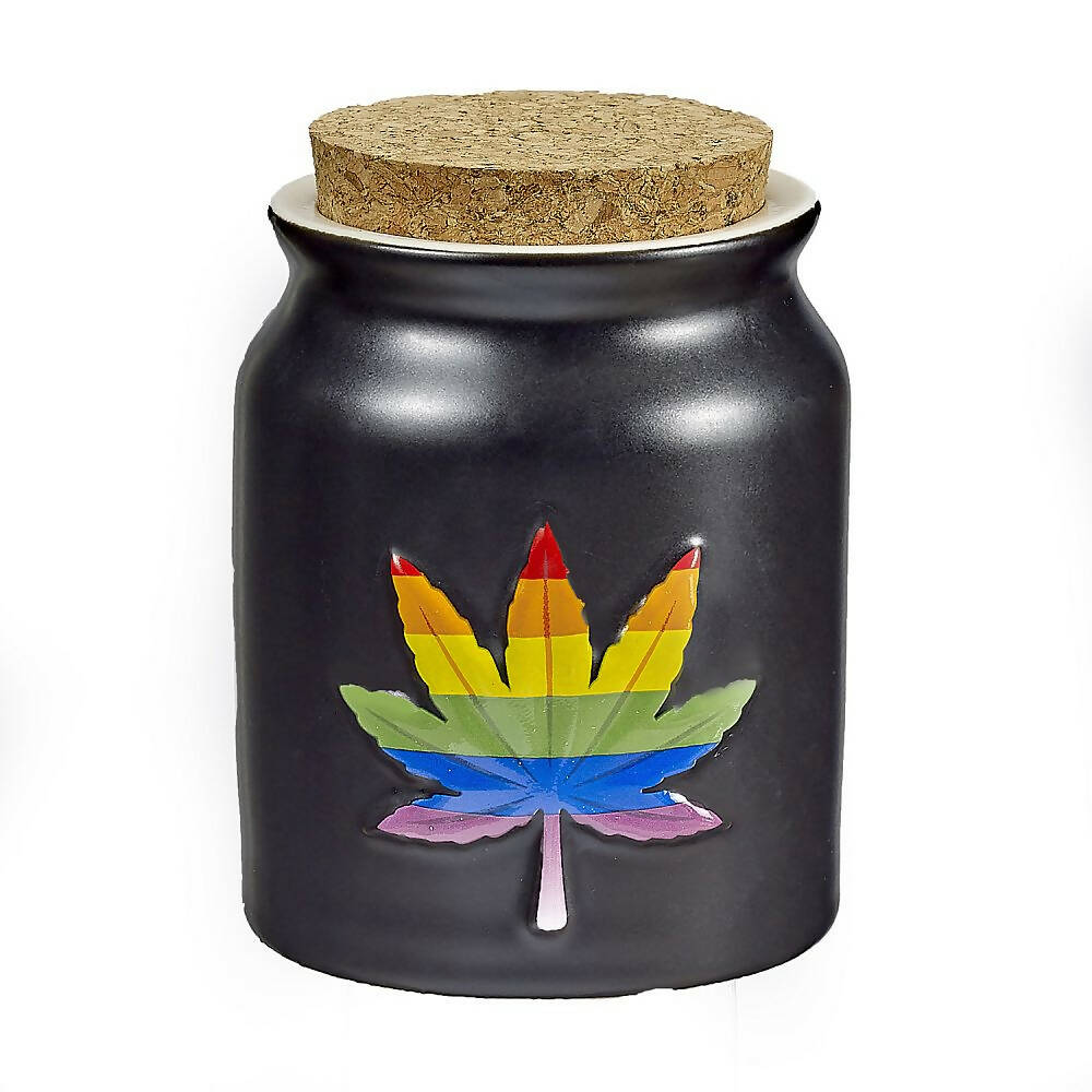 Rainbow Leaf LGTBQ Stash Jar