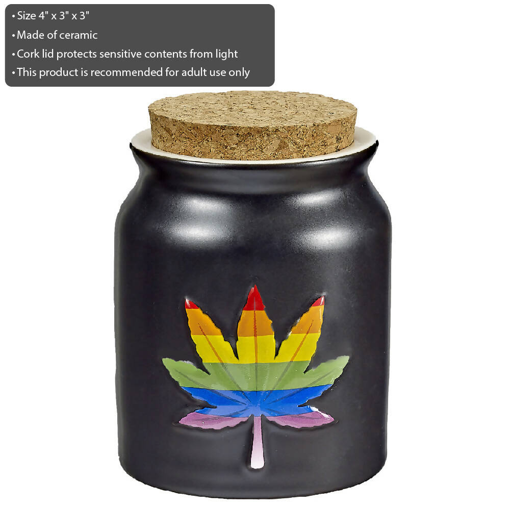 Rainbow Leaf Stash Jar