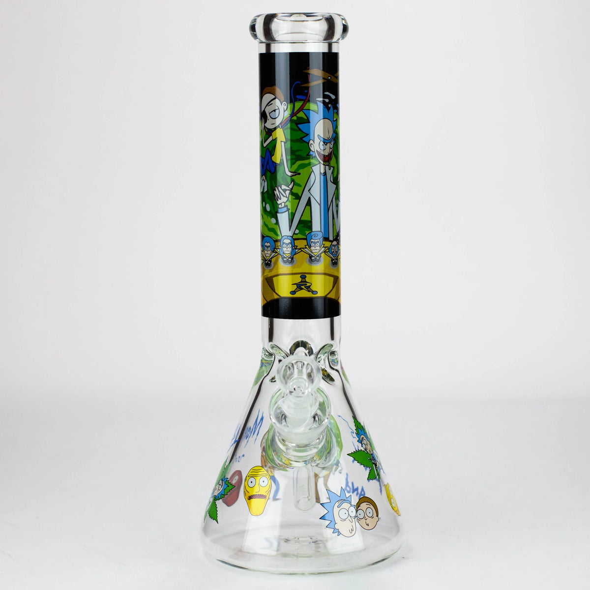 Front View of the 14” Rick And Morty Scientific Beaker Bong