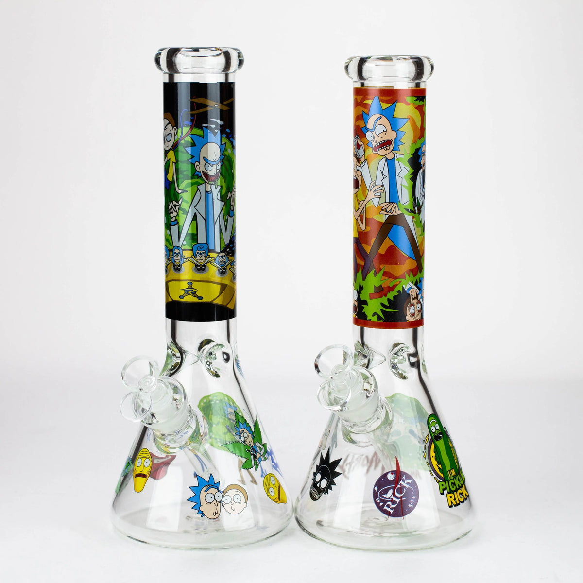 Two 14” Rick And Morty Scientific Beaker Bongs