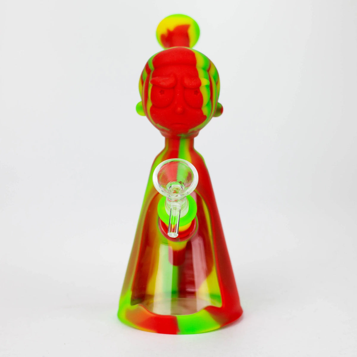 Front View of the Rick And Morty Silicone Bong