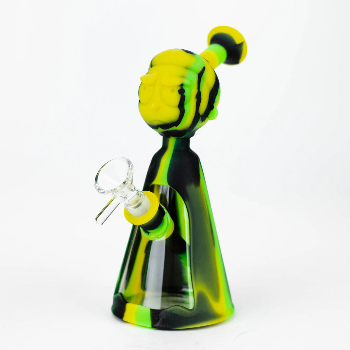 Rick And Morty Silicone Bong in Green and Yellow