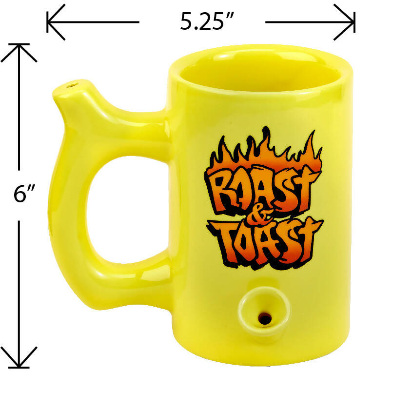 Yellow Roast & Toast Flaming Pipe Mug 