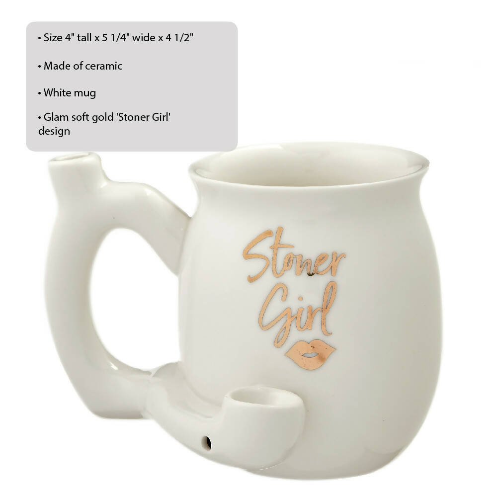 Roast And Toast STONER GIRL White Pipe Mug 