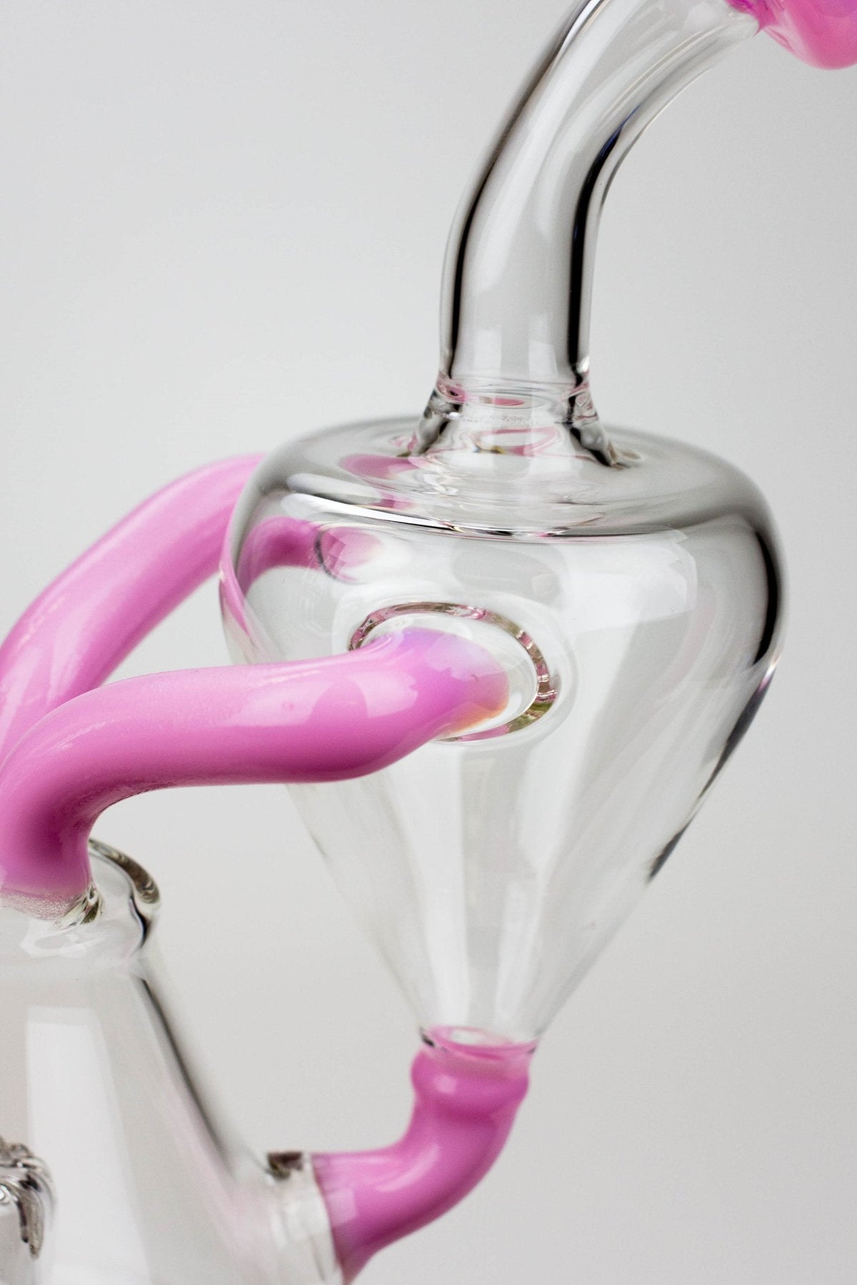 Body View of the 8 inch SOUL Glass 2-in-1 Recycler Dab Rig Hybrid in Pink