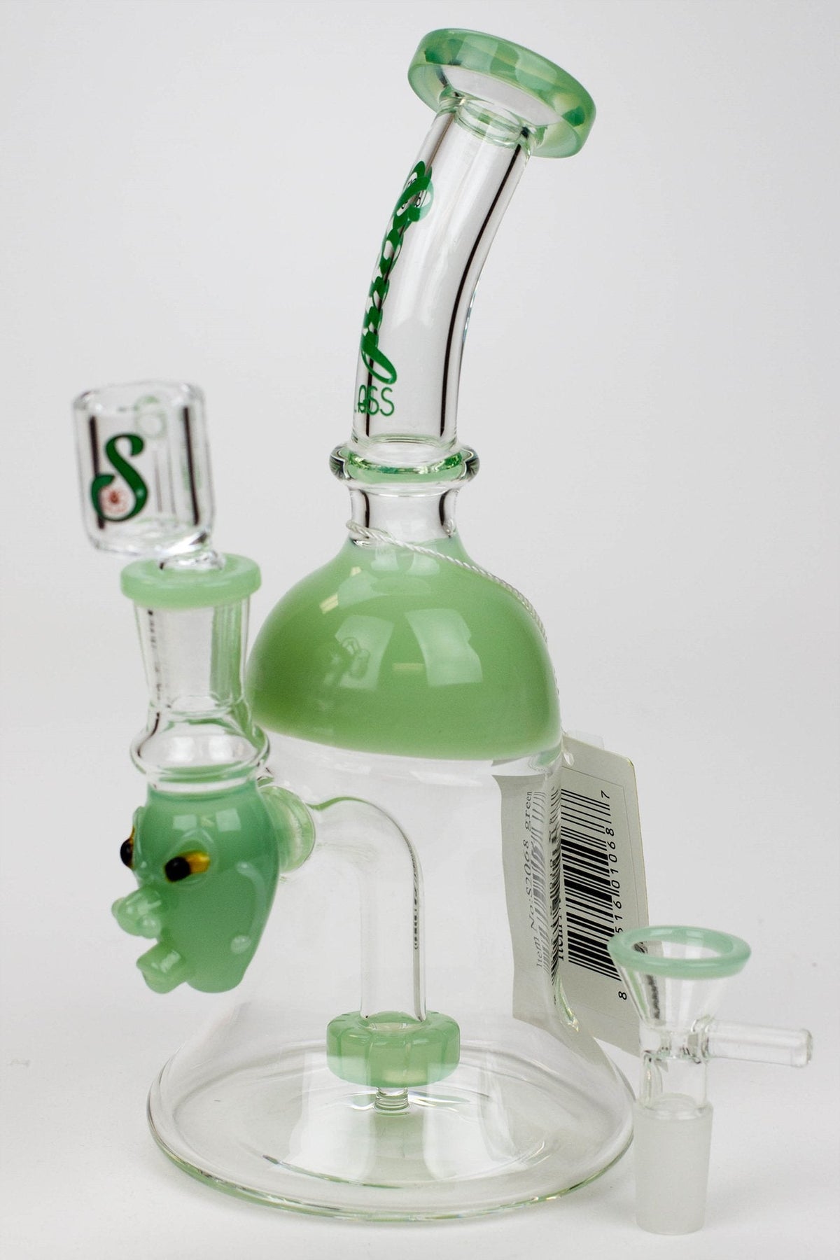 8.5" SOUL Glass 2-in-1 Shower Head Diffuser Bong in Green