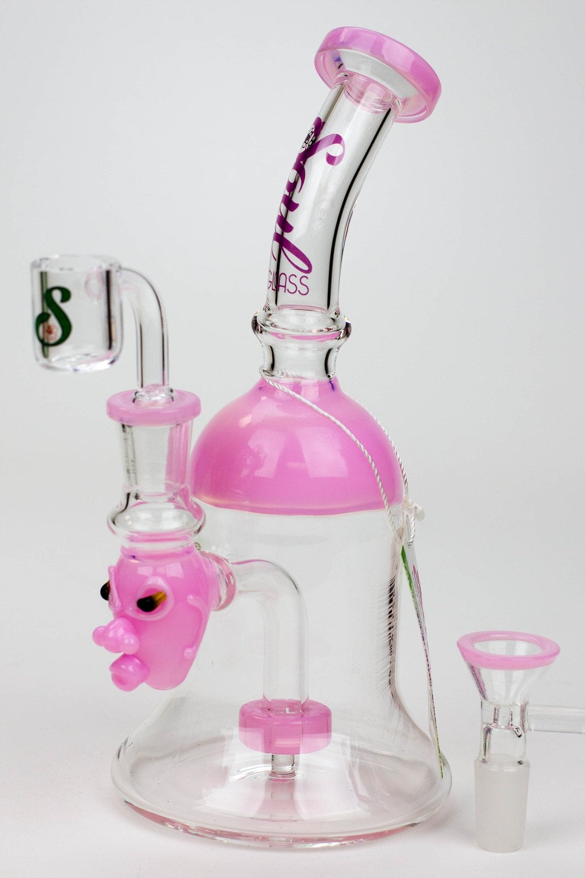 8.5" SOUL Glass 2-in-1 Shower Head Diffuser Bong in Pink