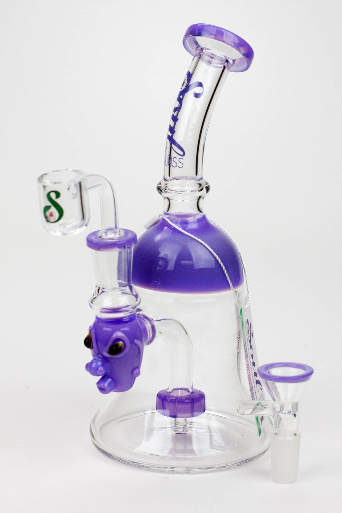 8.5" SOUL Glass 2-in-1 show head diffuser bong in purple