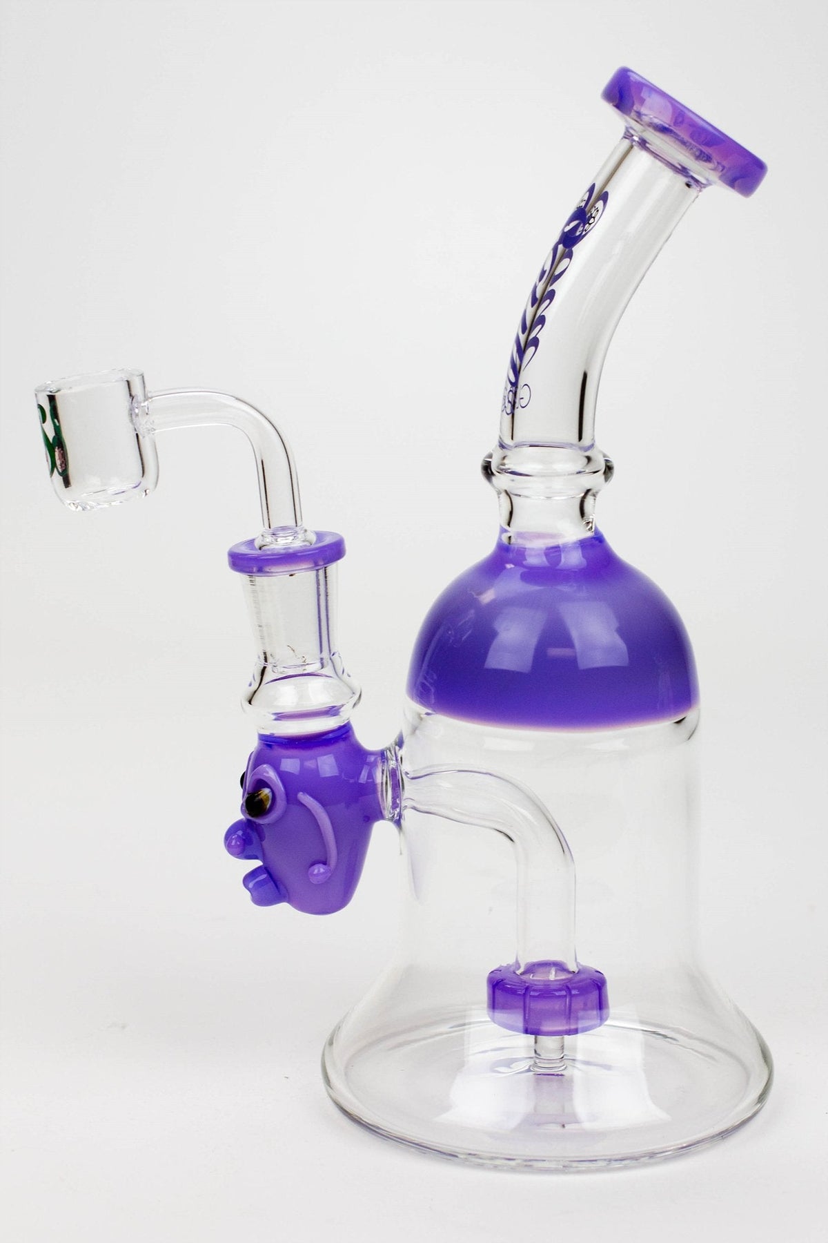 8.5" SOUL Glass 2-in-1 Shower Head Diffuser Bong Side View In Purple