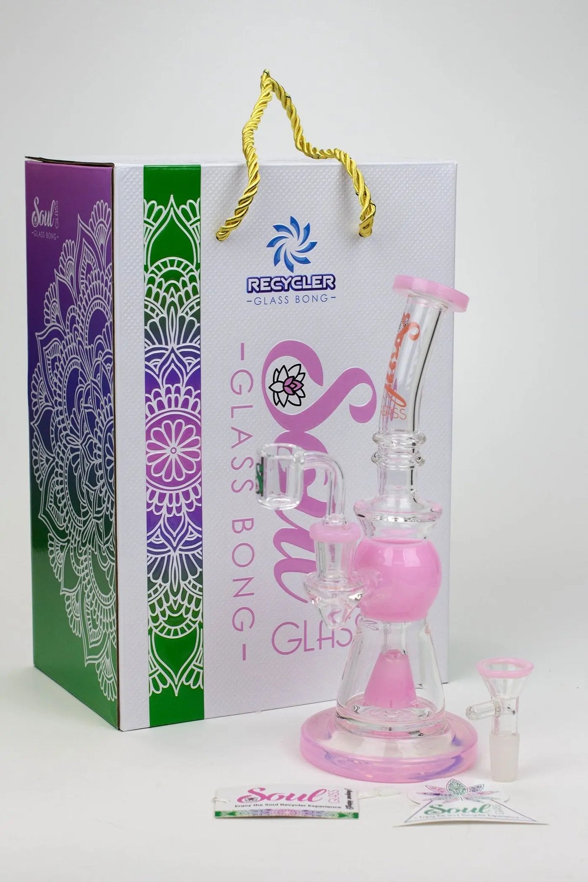 8.2" SOUL Glass 2-in-1 Cone Diffuser Bong Gift Set For Stoners - Canada