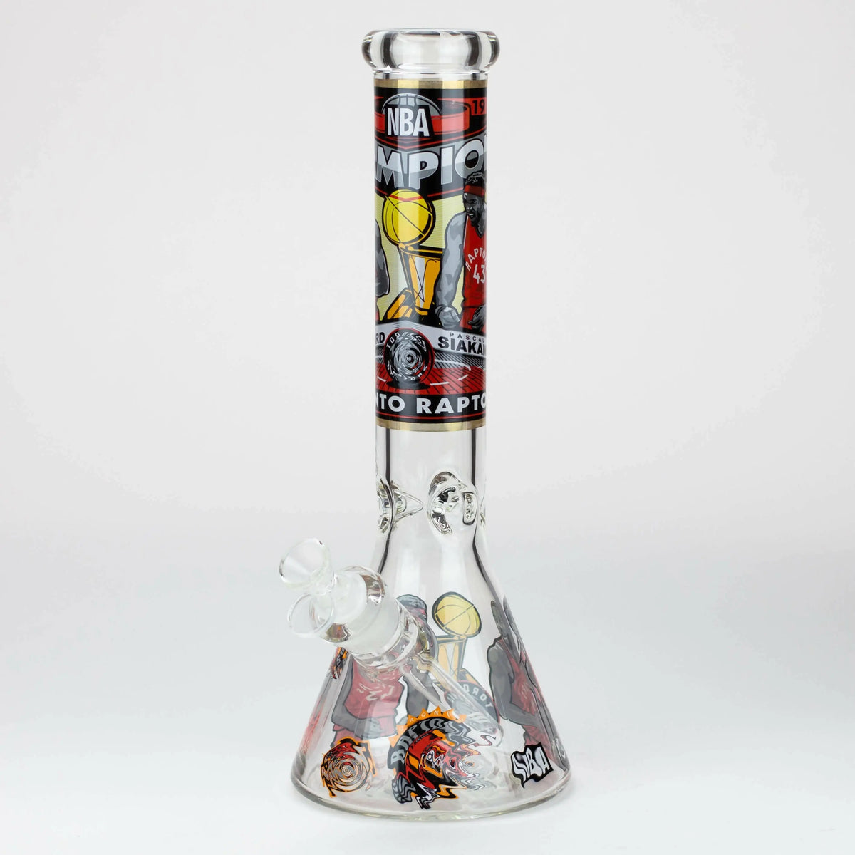 14-Inch TC 4 TO Champions Glass Water Bong viewed at angle.