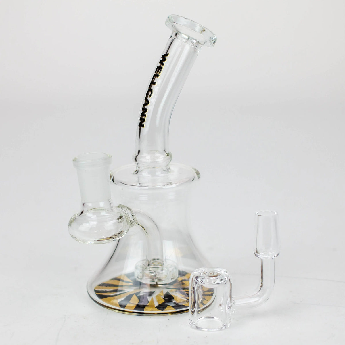 Mini Dab Rig with Showerhead Diffuser and Quartz Banger from Wellcann