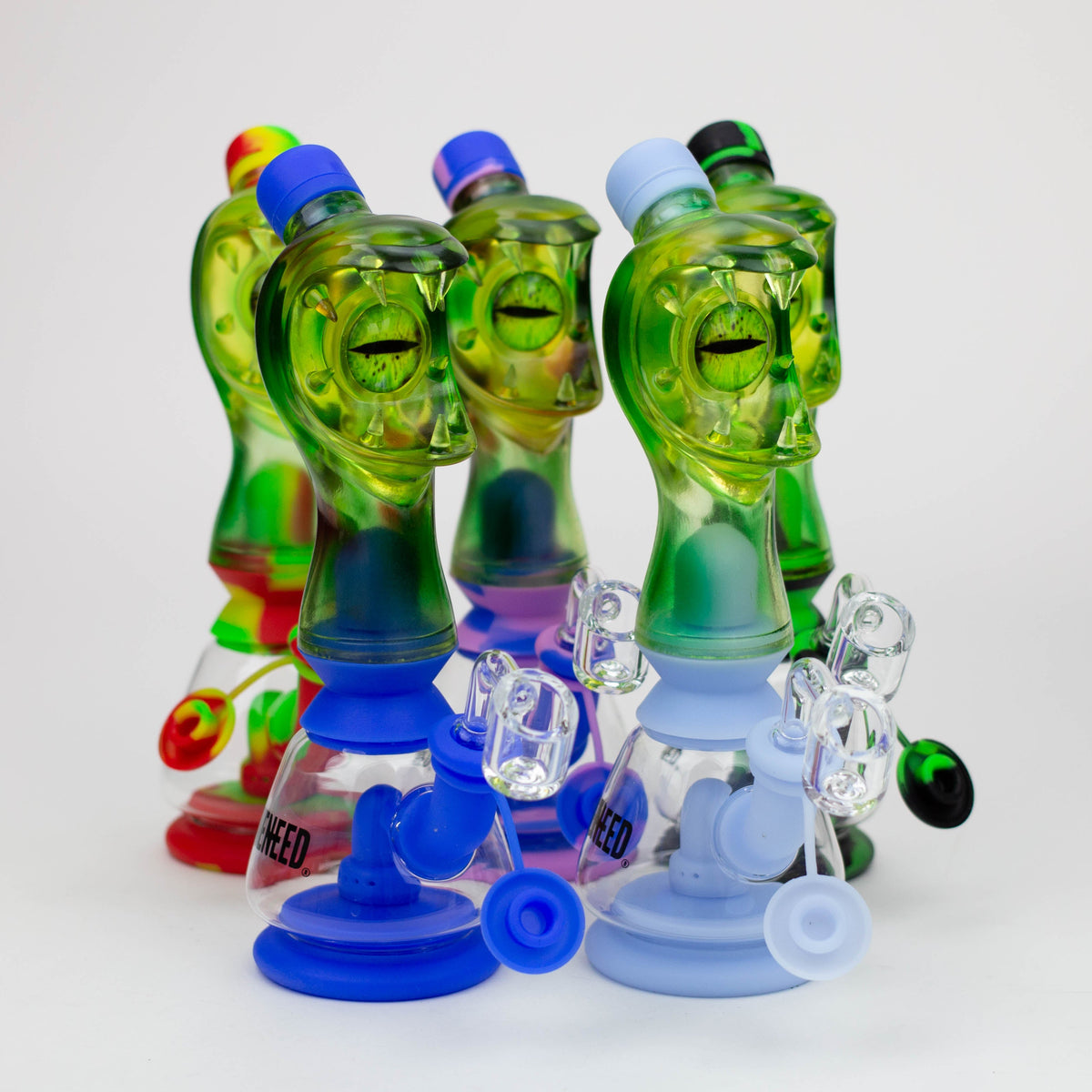 Five 9 Inch Monster Eye Silicone Dab Rigs from WENEED