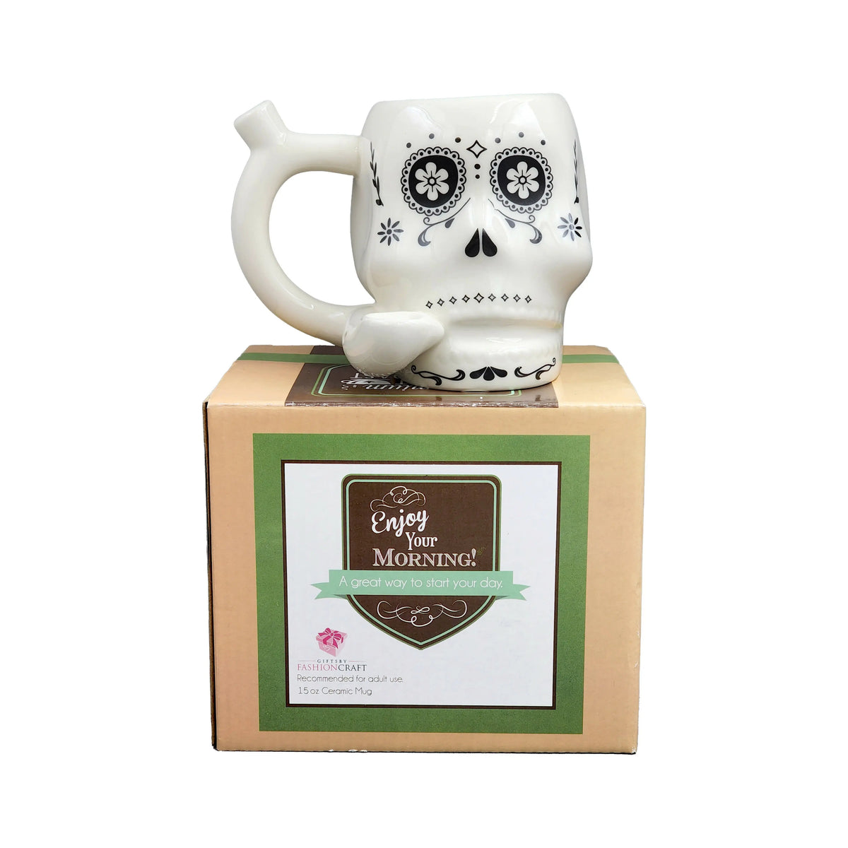 Roast & Toast Ceramic Skull Pipe Mug