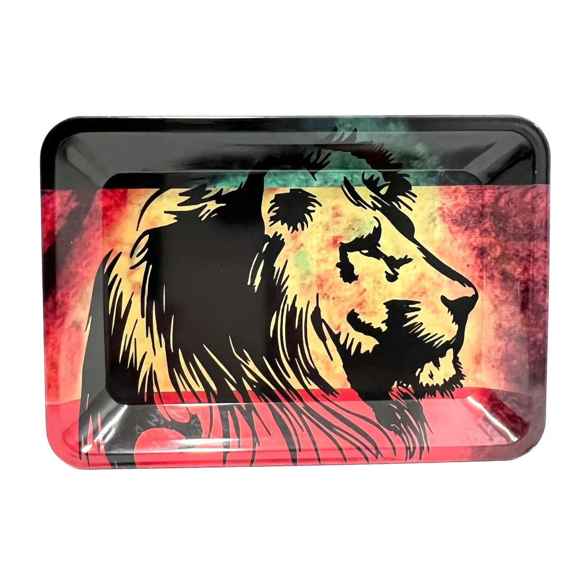 Small Metal Rolling Tray with Lion Design