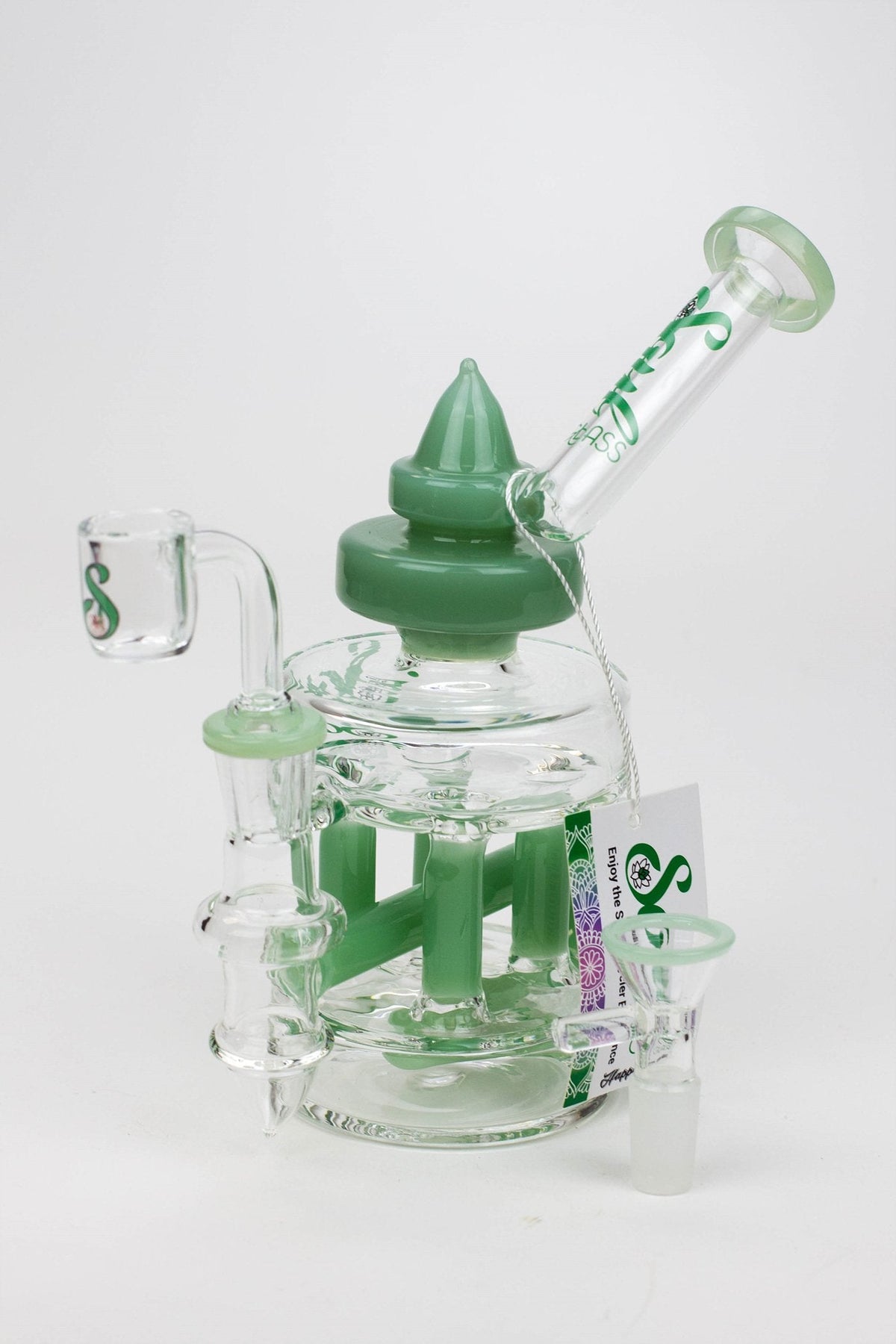 SOUL Glass 8 inch Cube Chamber Recycler Dab Rig Hybrid