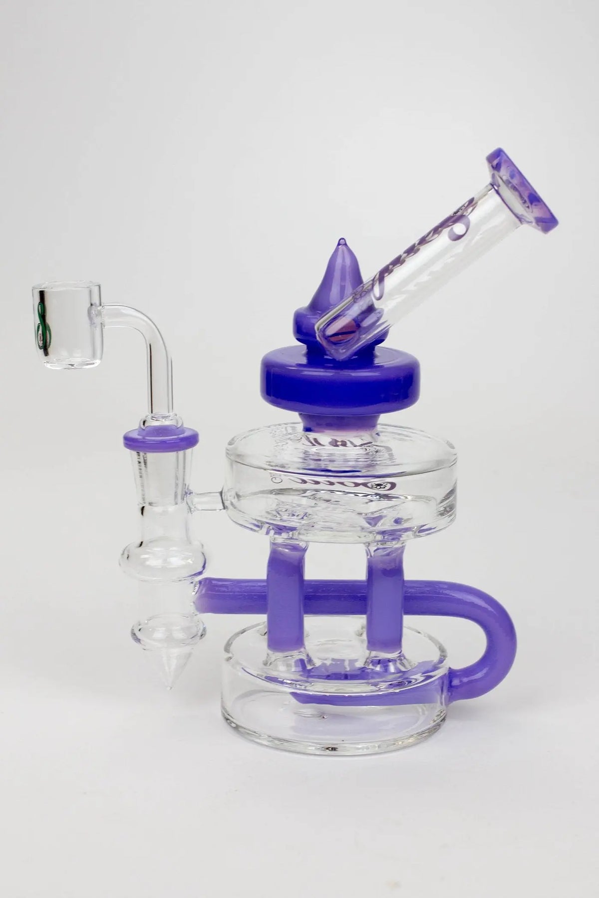 SOUL Glass 8 inch Cube Chamber Recycler Dab Rig Hybrid for concentrates and dry herb