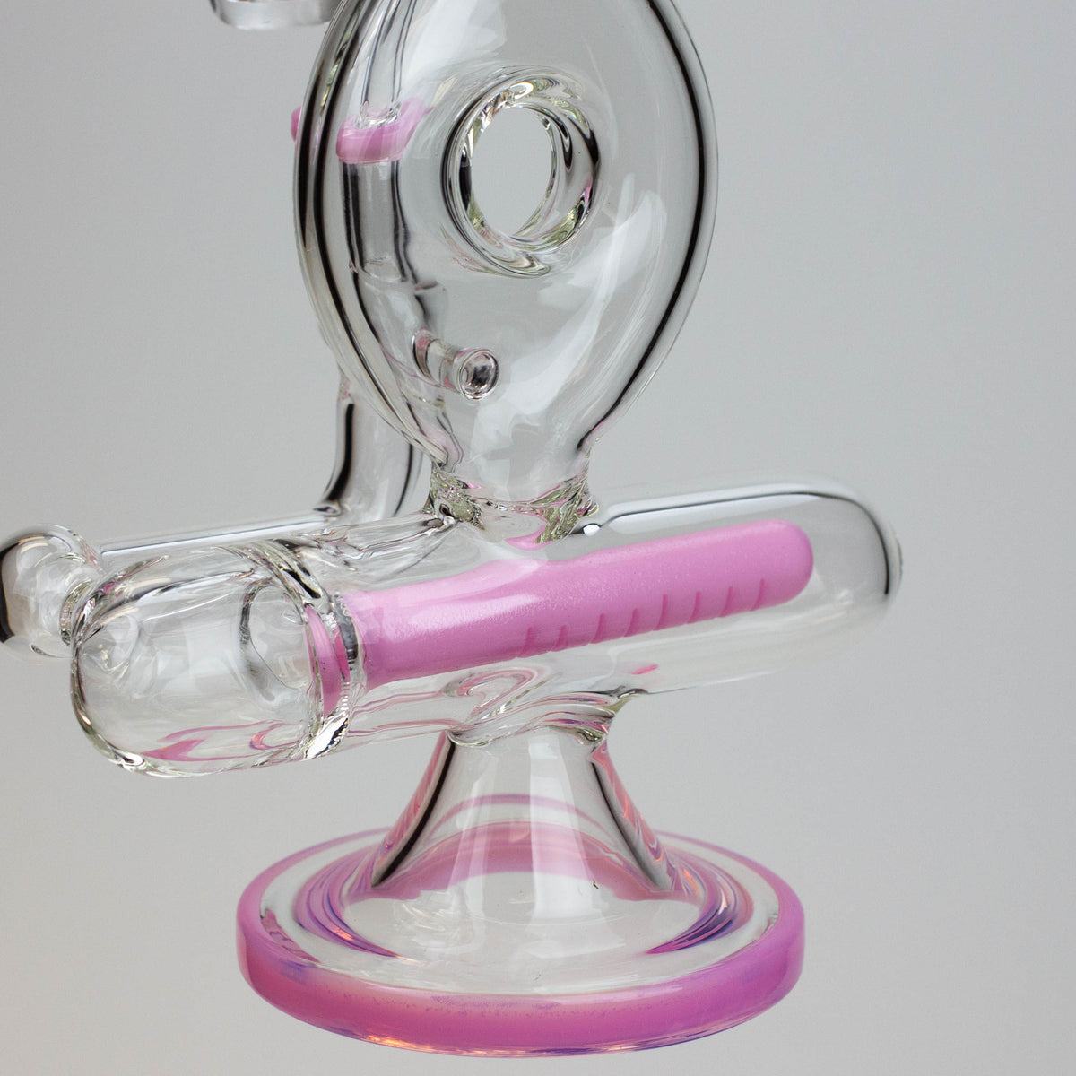 Inline Diffuser And Recycler Body on the 8 Inch SOUL Glass Donut Recycler Dab Rig Hybrid