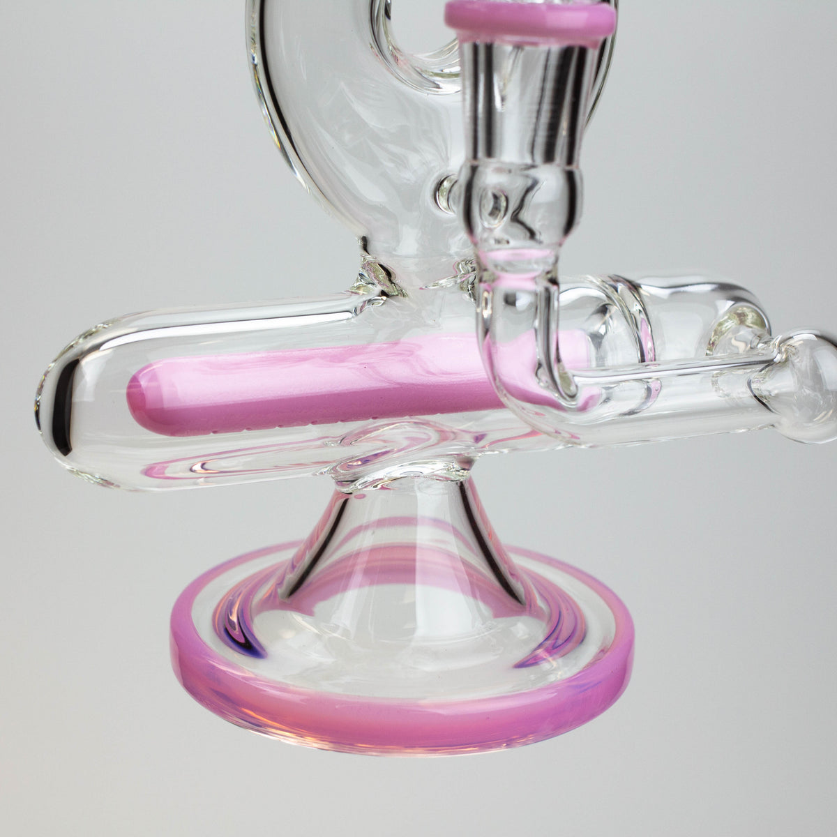 Inline Diffuser with Bead in the 8 Inch SOUL Glass Donut Recycler Dab Rig Hybrid