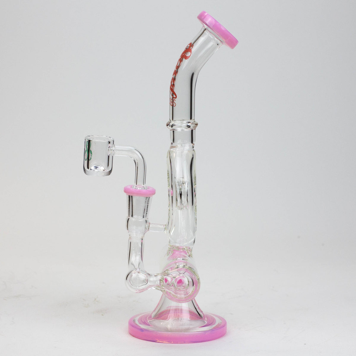 Side View of the 8 Inch SOUL Glass Donut Recycler Dab Rig Hybrid Ands Bong Combo