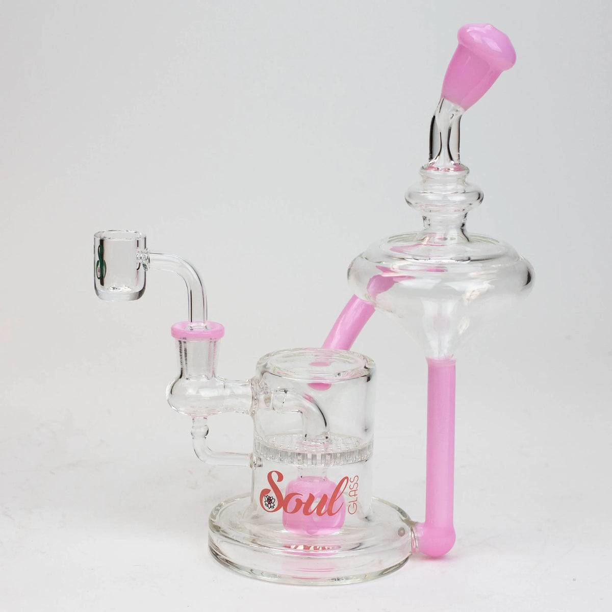 9 Inch Spinning Top Recycler Dab Rig Hybrid with honeycomb diffuser from SOUL Glass