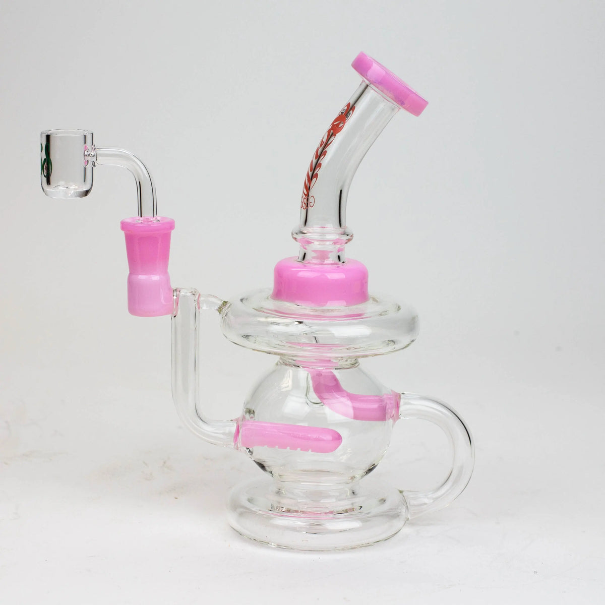 SOUL Glass Pink Recycler Bong and Dab Rig Combo