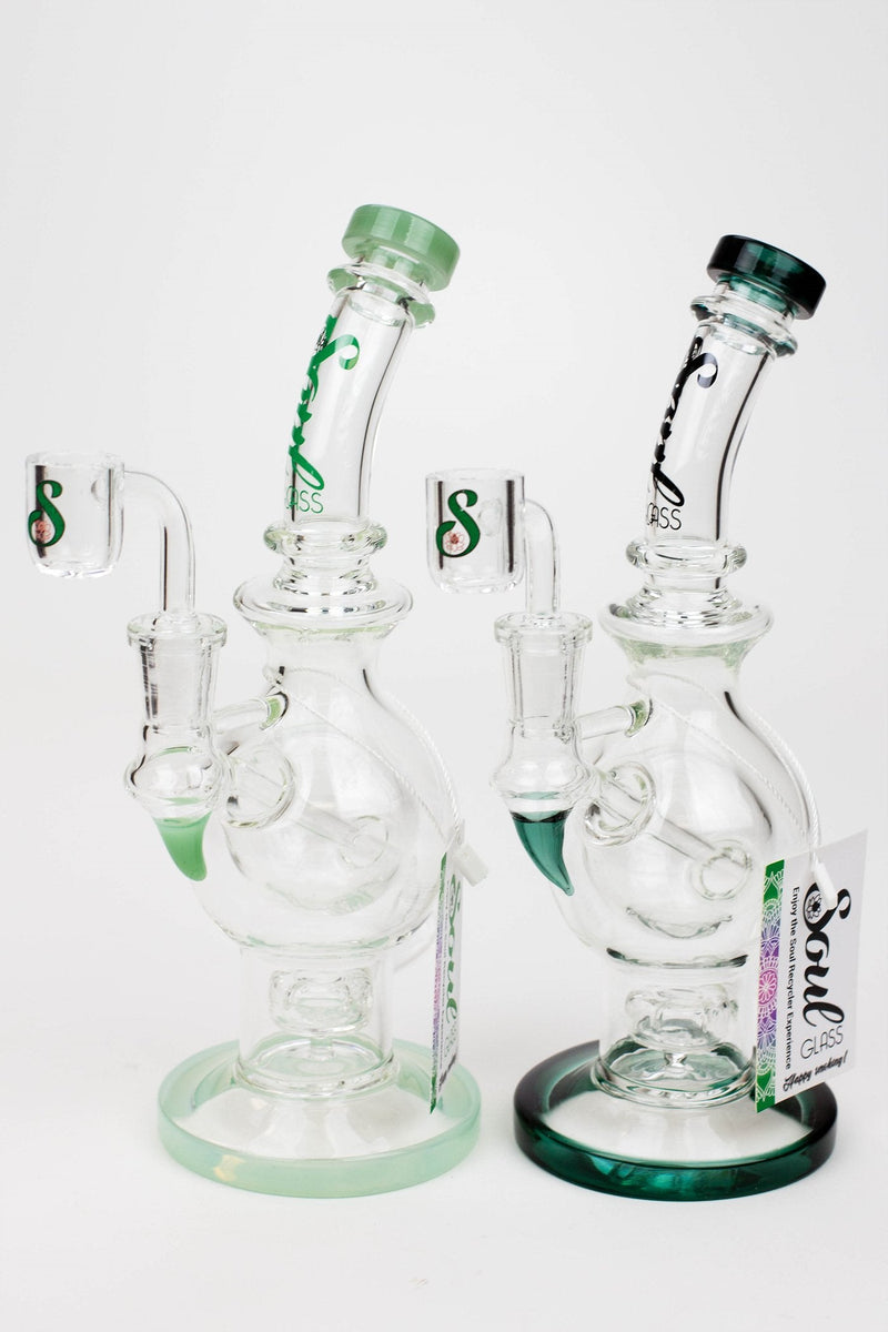 Two SOUL Glass 9.5 inch Sphere Recycler Dab Rig Hybrids