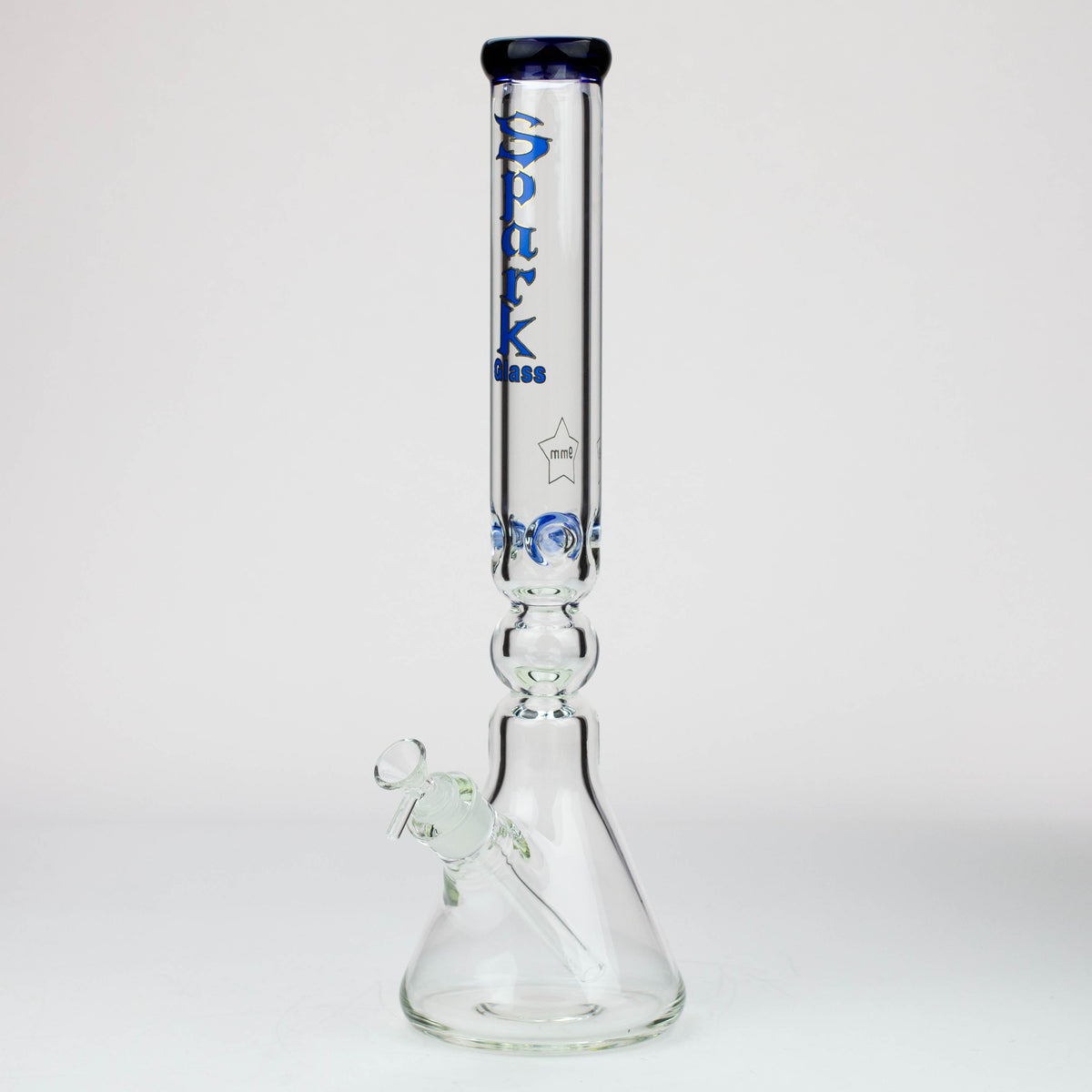 17.5 Inch Hour Glass Perc Beaker Bong in Blue from Spark Glass