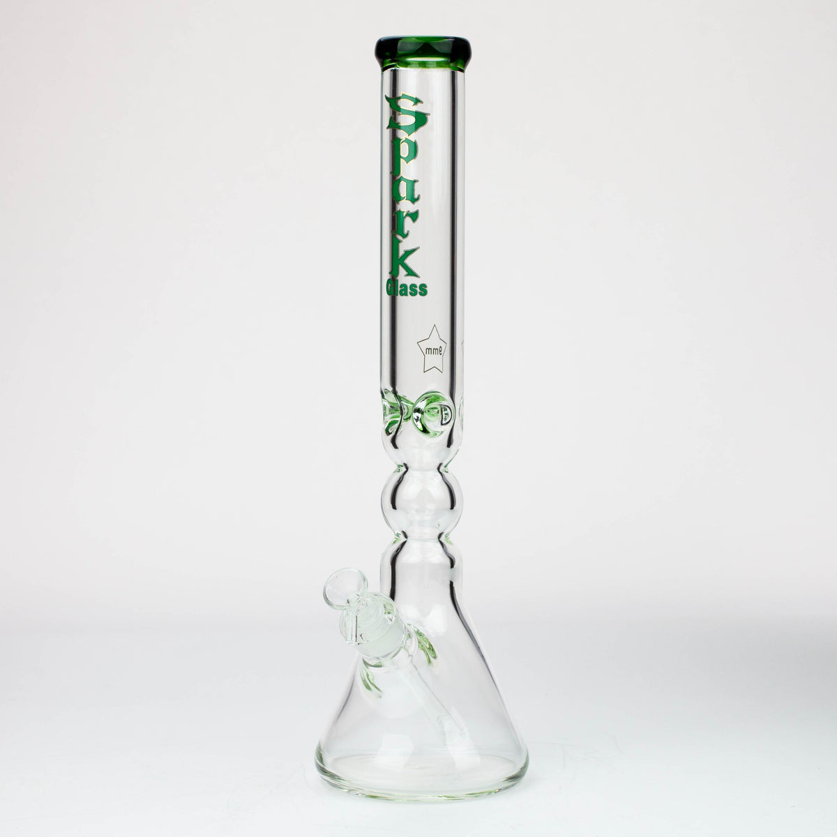 17.5 Inch Hour Glass Perc Beaker Bong in Green from Spark Glass