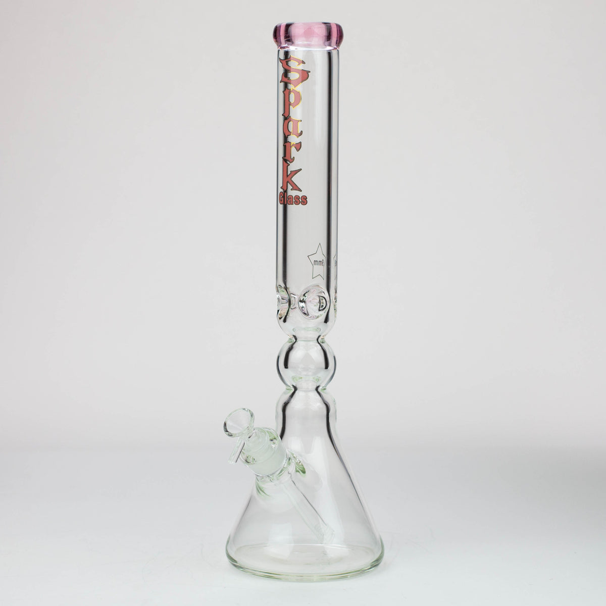 17.5 Inch Hour Glass Perc Beaker Bong in Pink from Spark Glass