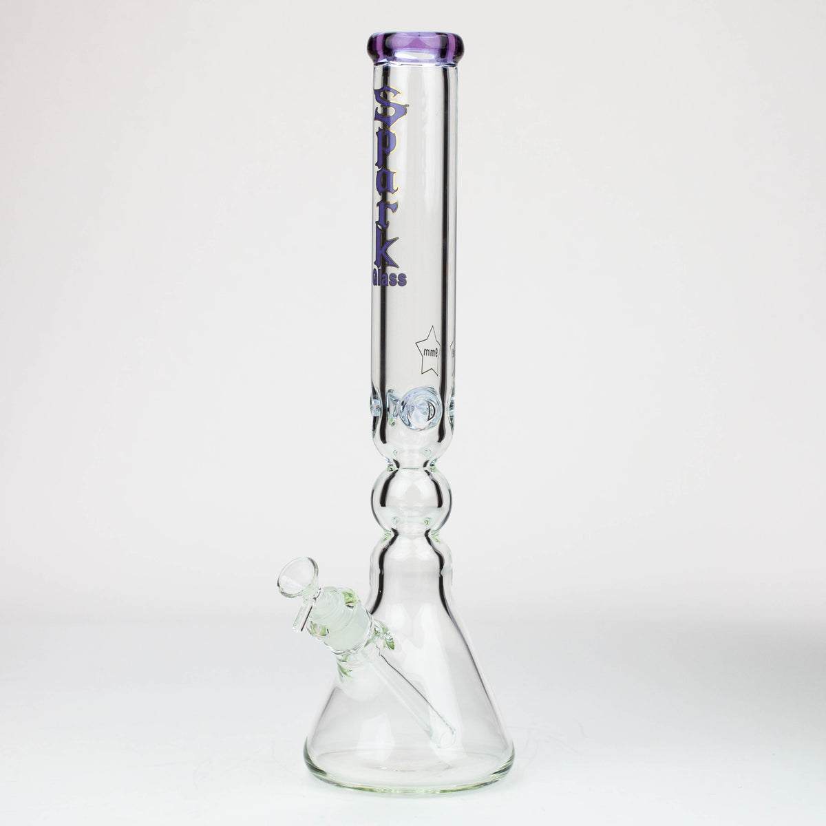 17.5 Inch Hour Glass Perc Beaker Bong in Purple from Spark Glass