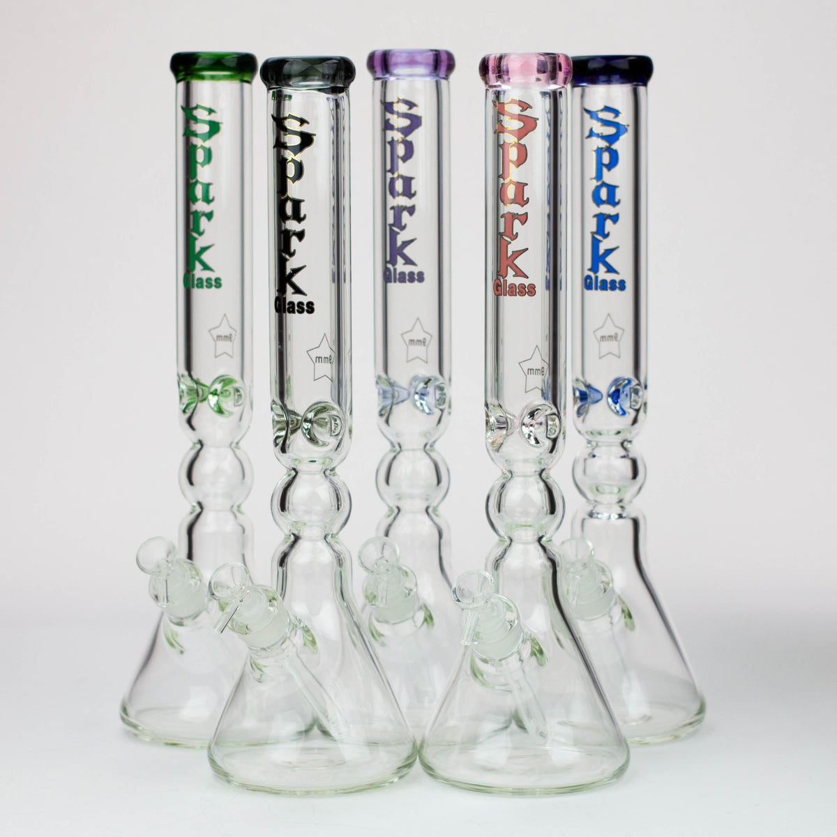 Four 17.5 Inch Hour Glass Perc Beaker Bongs from Spark Glass