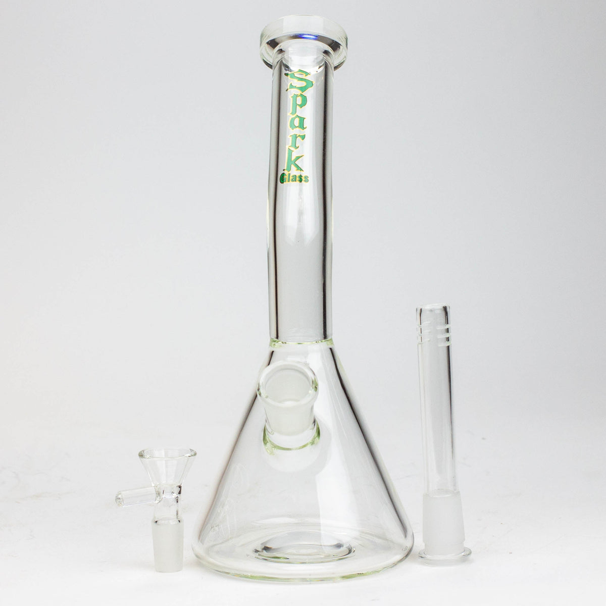 10 Inch Bent Neck Thick Beaker Bong from SPARK Glass with bowl piece and downstem