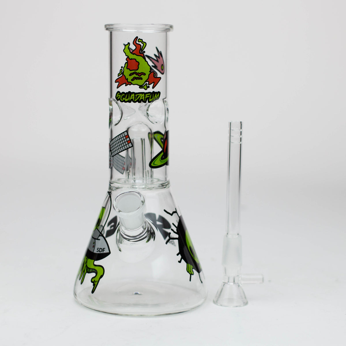 Squadafum Mini Ice Perc Bong with glass downstem