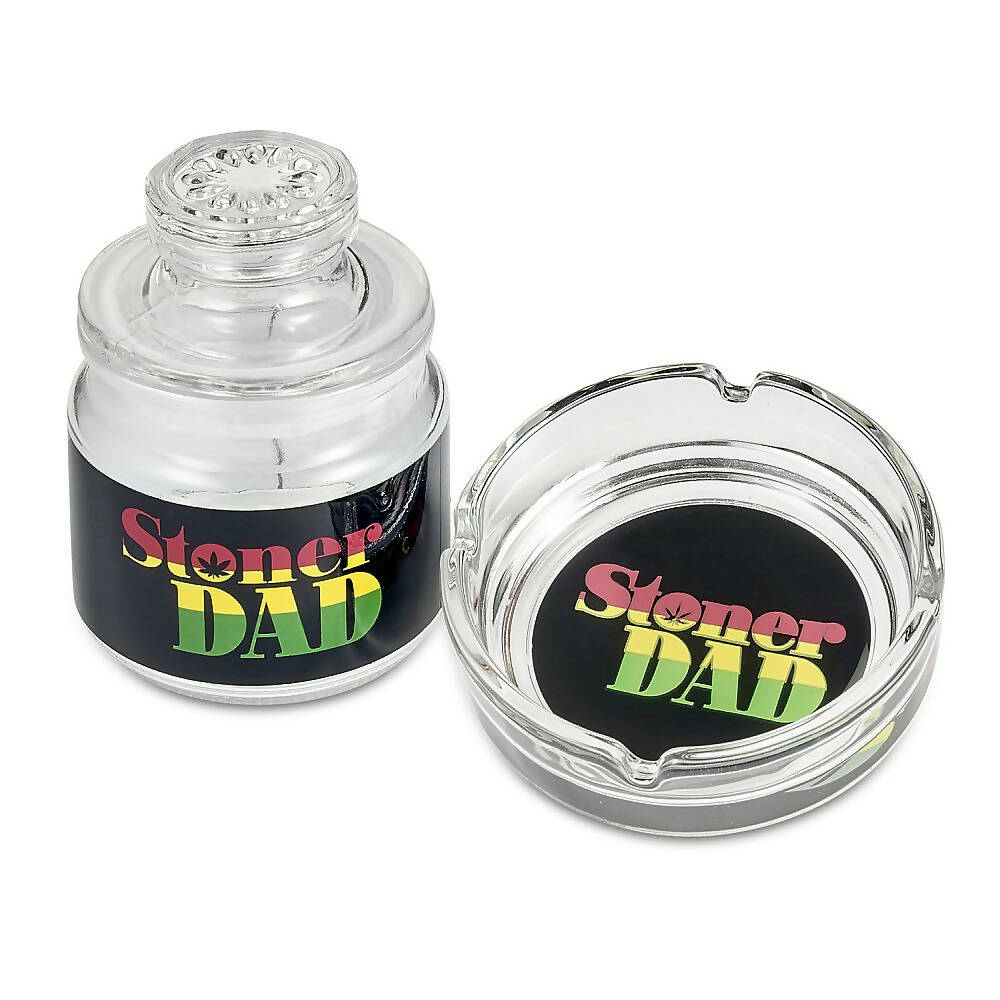 Stoner Dad 420 Gift Set with Ashtray And Stash Jar