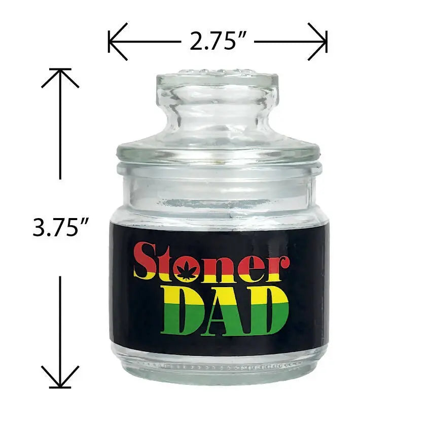 Glass Stash Jar part of the Stoner Dad 420 Gift Set