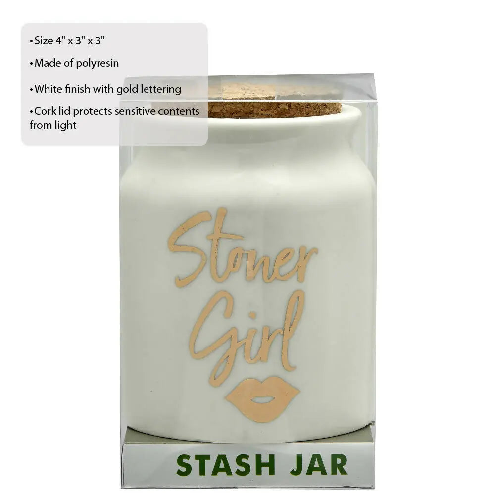 Stoner Girl White Stash Jar