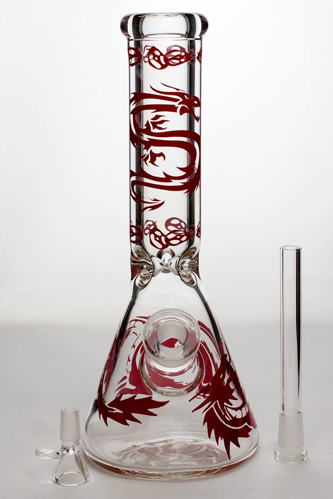 12 Inch Thick Dragon Beaker Bong with downstem and glass herb bowl