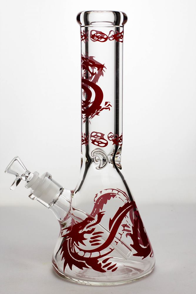 12 Inch Thick Dragon Beaker Bong in Red