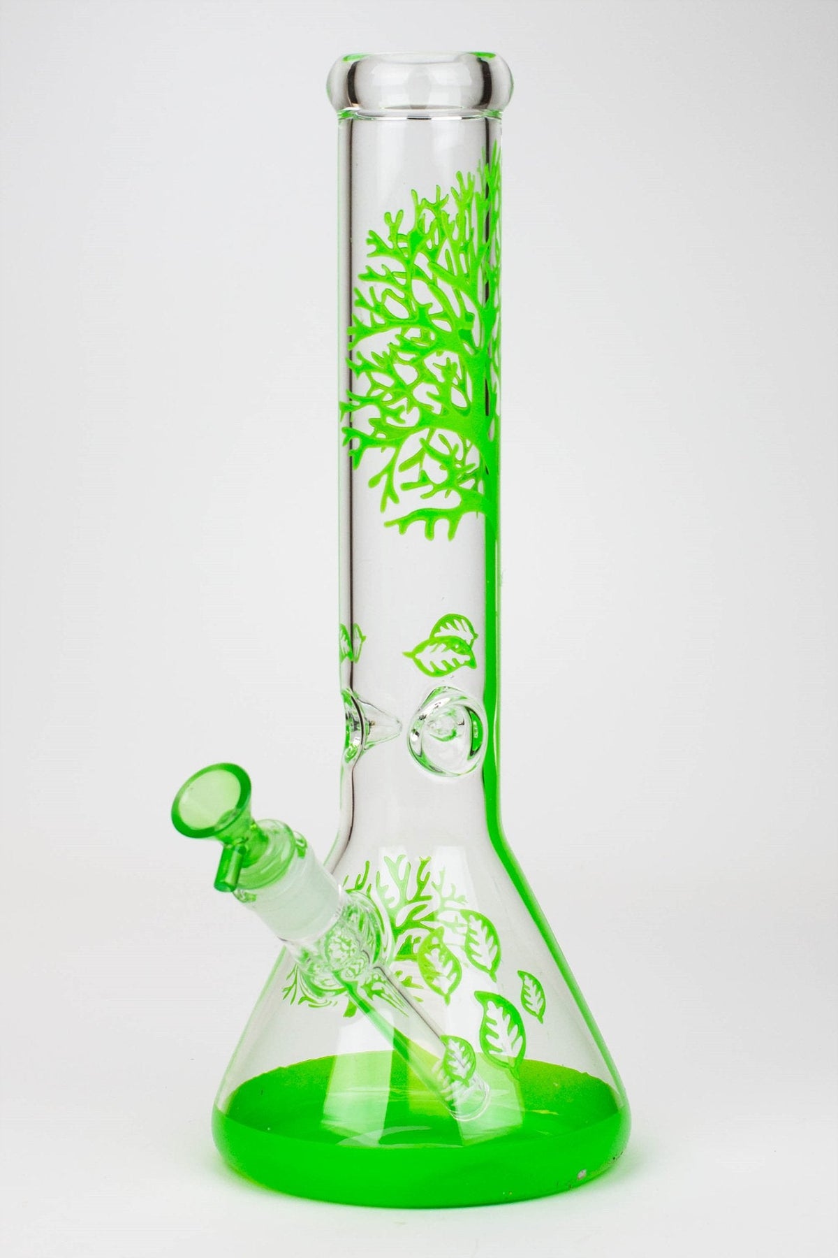 14 Inch Tree of Life Lime Green Glass Bong