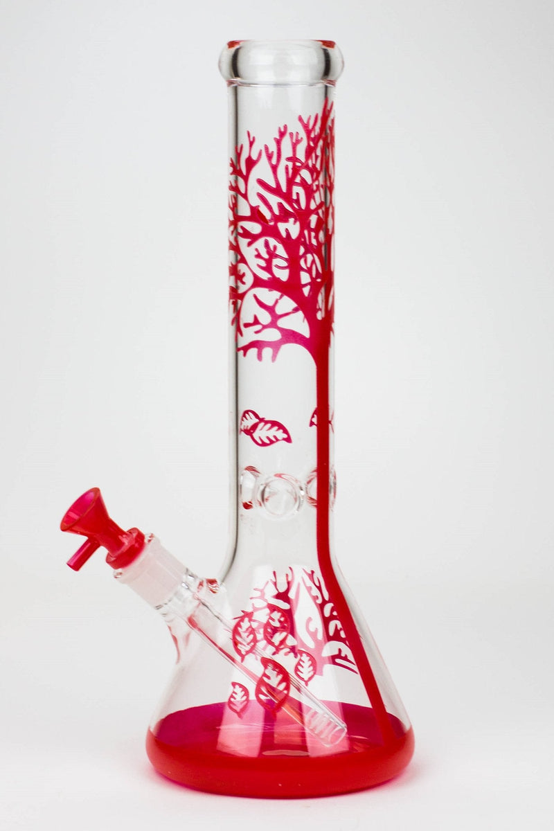 14 Inch Tree of Life Glass Bong in Red