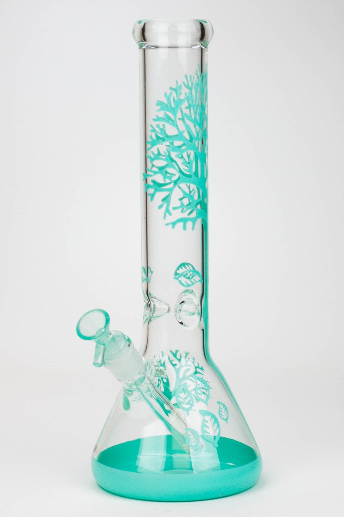 14 Inch Tree of Life Teal Glass Bong