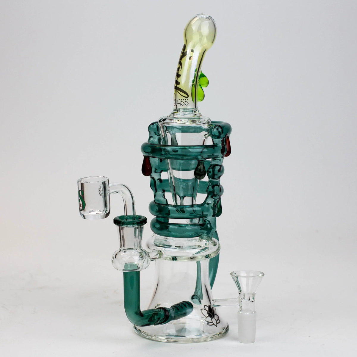 9 Inch Vortex Recycler Dab Rig From SOUL Glass with Quartz Banger for shatter and Bowl Piece for herb