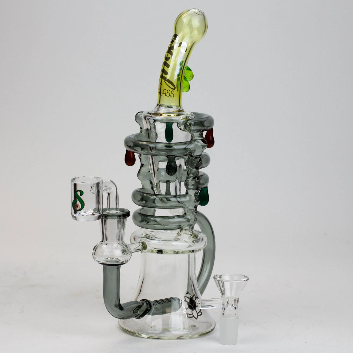 9 Inch Vortex Recycler Dab Rig From SOUL Glass in Gray